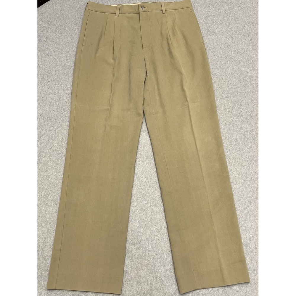 Tommy Bahama Pants Men's 35x34 Brown Grayson Silk Rayon Beach Resort Herringbone